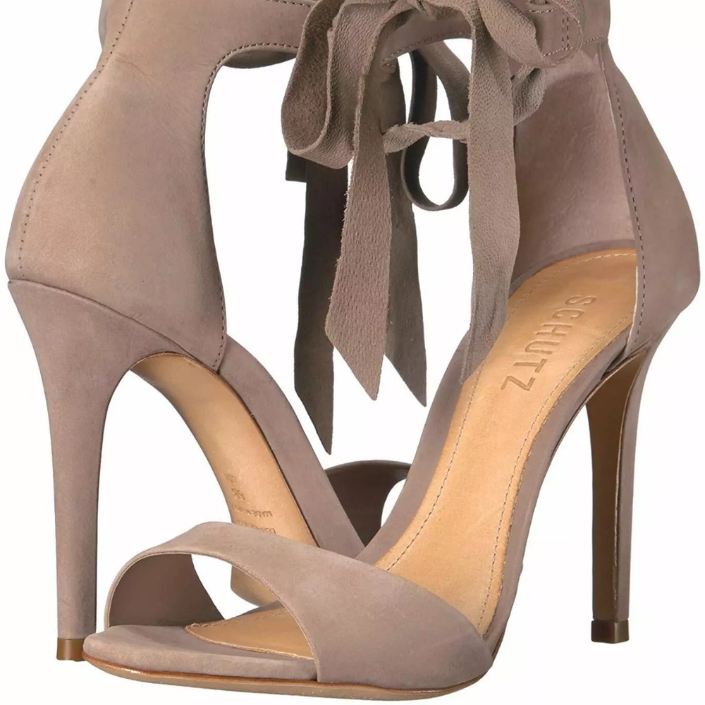 Schutz Women's Rene Taupe High Heel Sandals Color Neutral